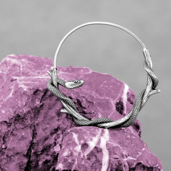 Boucle d'Oreilles Viking Serpent de la Sagesse