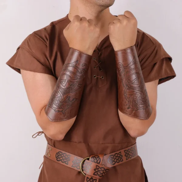 kf-S66d50acb50194d339bbc183e4a8a617ek Protège-Bras Viking proue de drakkar et noeud celtique